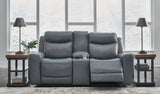 Mindanao Steel Power Reclining Loveseat with Console from Ashley - Luna Furniture