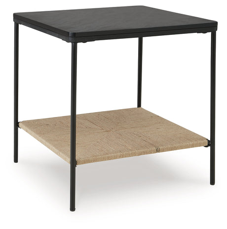 Minrich Black/Natural Accent Table from Ashley - Luna Furniture