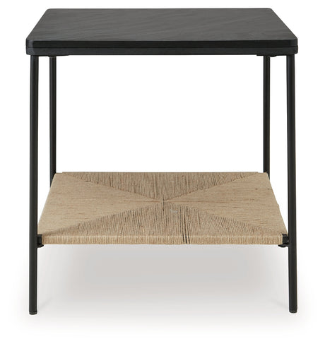 Minrich Black/Natural Accent Table from Ashley - Luna Furniture