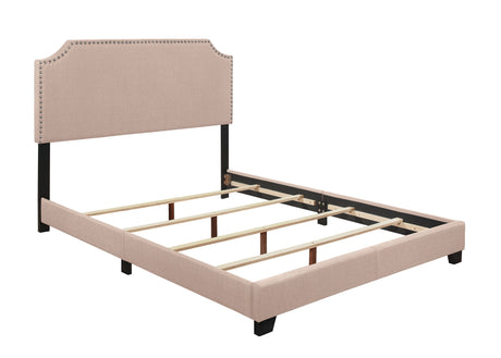 Miranda Beige Queen Upholstered Bed from Homelegance - Luna Furniture