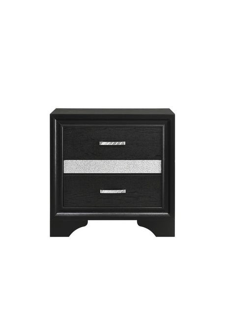 Miranda Black 2-Drawer Nightstand from Coaster - Luna Furniture