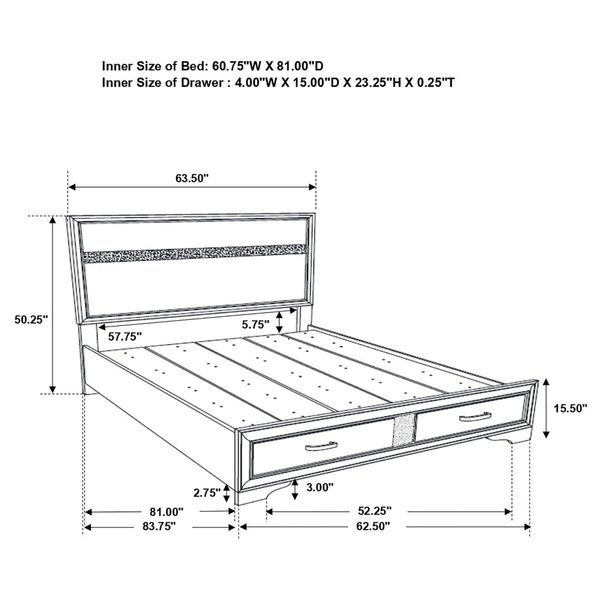 Miranda Black 4-Piece Queen Platform Storage Bedroom Set from Coaster - Luna Furniture