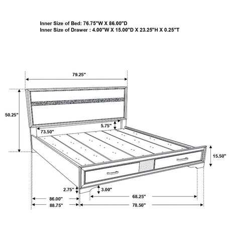 Miranda Black 5-Piece California King Platform Storage Bedroom Set from Coaster - Luna Furniture