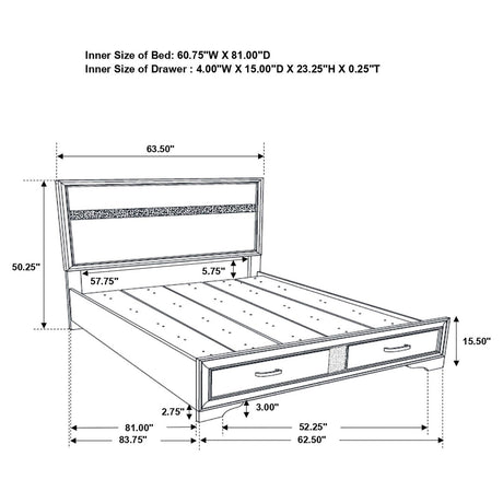 Miranda Black 5-Piece Queen Platform Storage Bedroom Set from Coaster - Luna Furniture