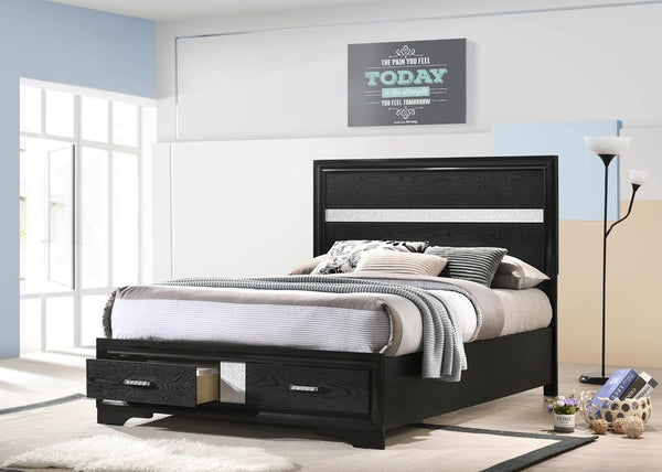 Miranda Black Full Storage Bed