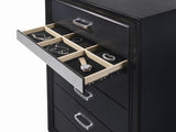 Miranda Black and Rhinestone 5-Drawer Chest from Coaster - Luna Furniture