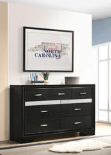 Miranda Black and Rhinestone 7-Drawer Dresser from Coaster - Luna Furniture