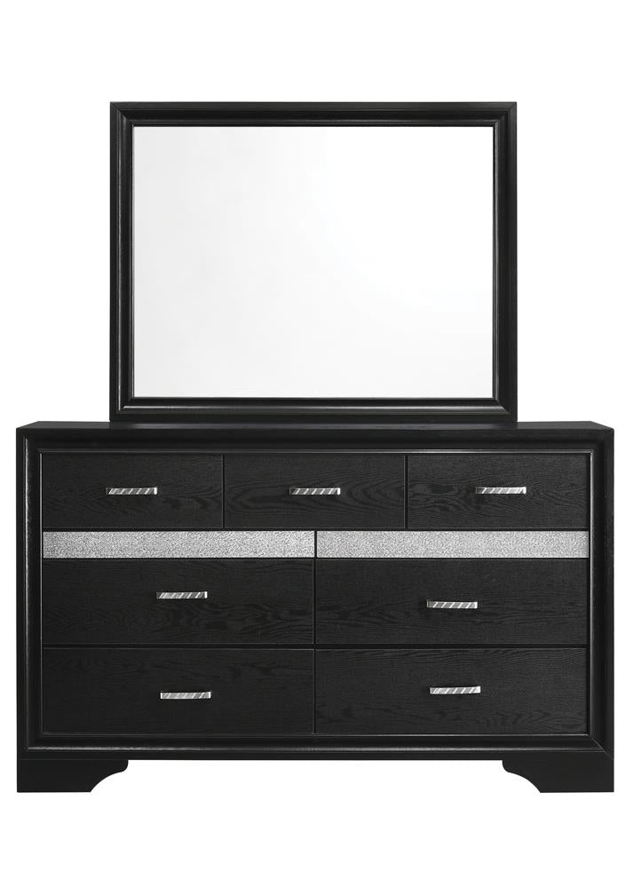 Miranda Black and Rhinestone 7-Drawer Dresser from Coaster - Luna Furniture