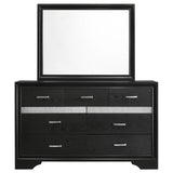 Miranda Black and Rhinestone 7-Drawer Dresser with Mirror from Coaster - Luna Furniture