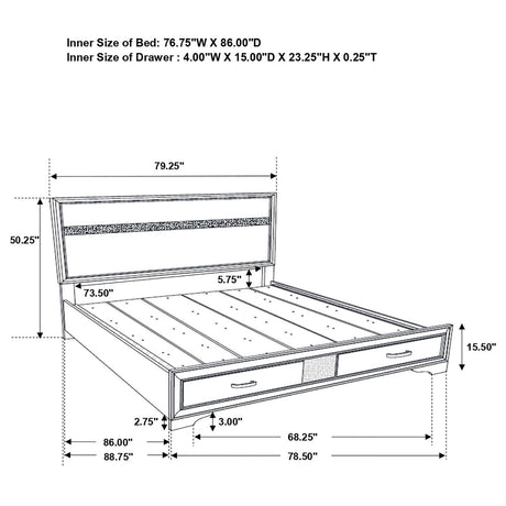 Miranda White 4-Piece California King Platform Storage Bedroom Set from Coaster - Luna Furniture