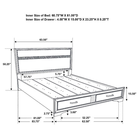 Miranda White 4-Piece Queen Platform Storage Bedroom Set from Coaster - Luna Furniture
