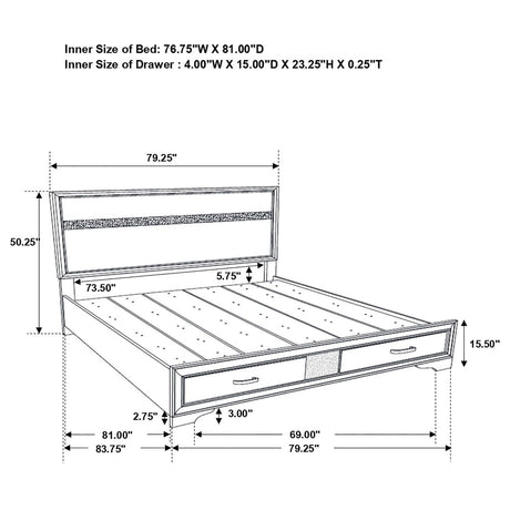 Miranda White 5-Piece Eastern King Platform Storage Bedroom Set from Coaster - Luna Furniture