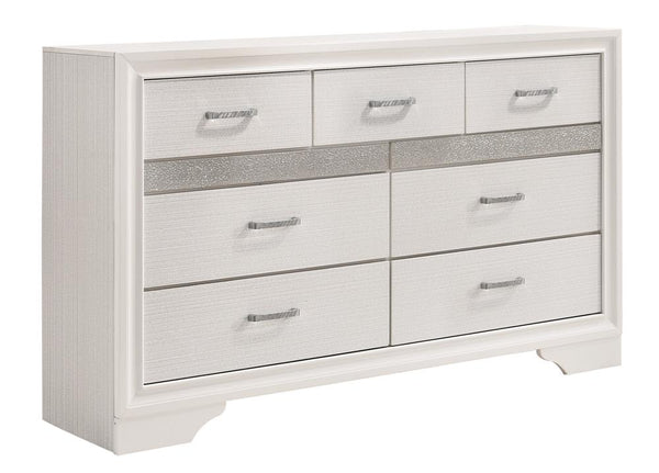 Miranda White and Rhinestone 7-Drawer Dresser