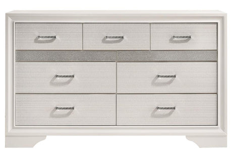 Miranda White and Rhinestone 7-Drawer Dresser from Coaster - Luna Furniture