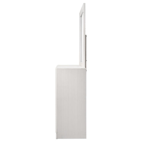 Miranda White and Rhinestone 7-Drawer Dresser with Mirror from Coaster - Luna Furniture