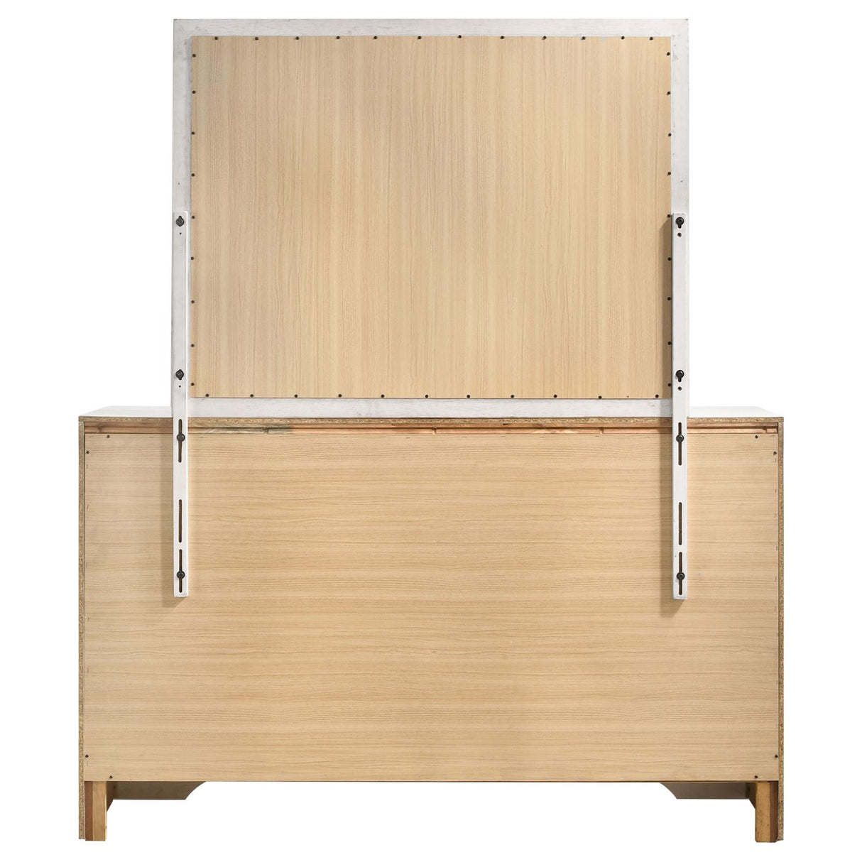 Miranda White and Rhinestone 7-Drawer Dresser with Mirror from Coaster - Luna Furniture