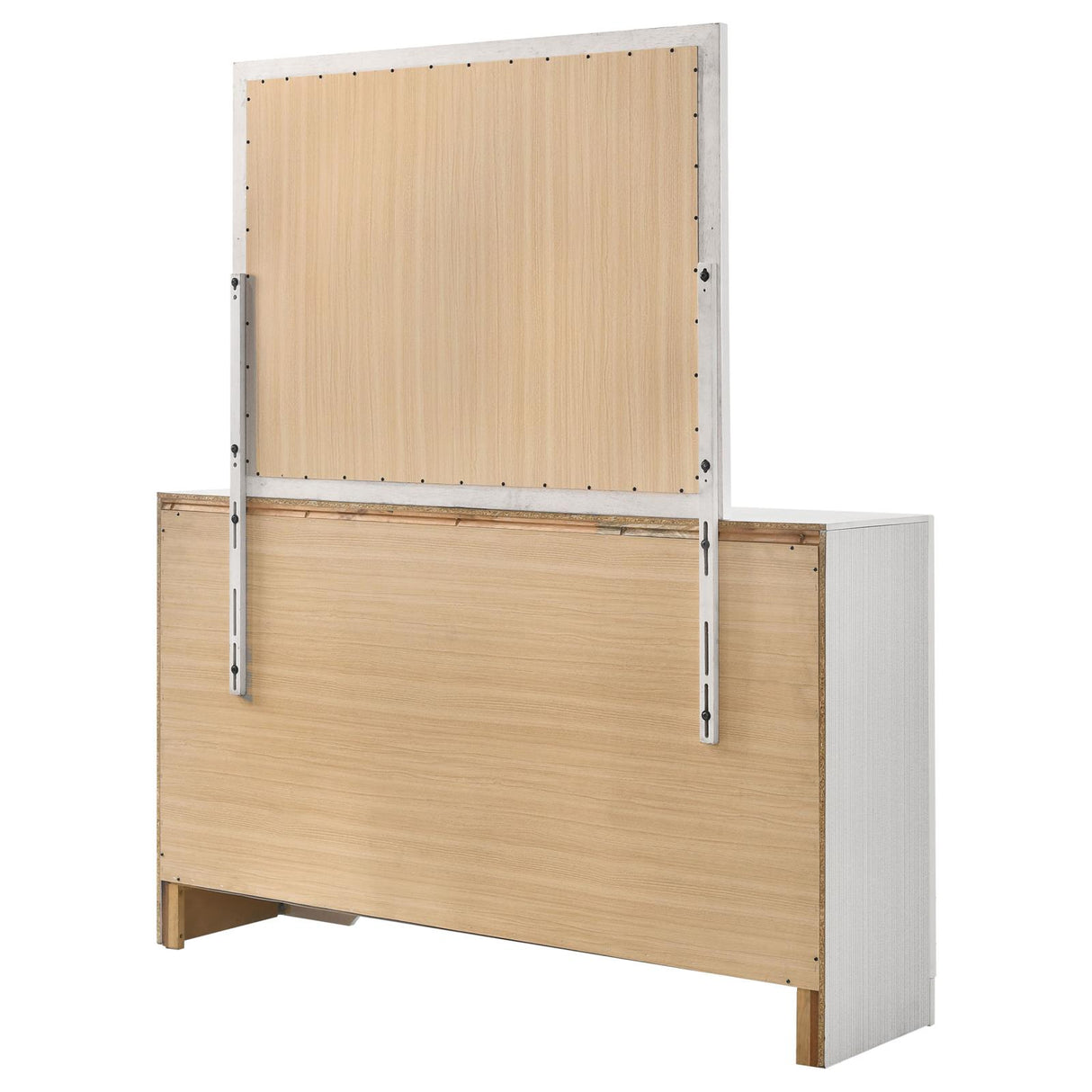 Miranda White and Rhinestone 7-Drawer Dresser with Mirror from Coaster - Luna Furniture