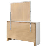 Miranda White and Rhinestone 7-Drawer Dresser with Mirror from Coaster - Luna Furniture