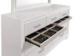 Miranda White and Rhinestone 7-Drawer Dresser with Mirror from Coaster - Luna Furniture