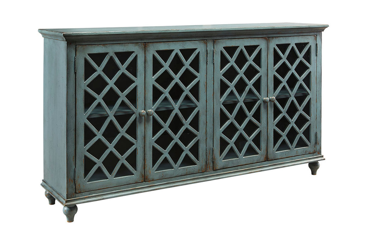 Mirimyn Antique Teal Accent Cabinet from Ashley - Luna Furniture