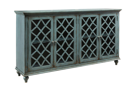 Mirimyn Antique Teal Accent Cabinet from Ashley - Luna Furniture