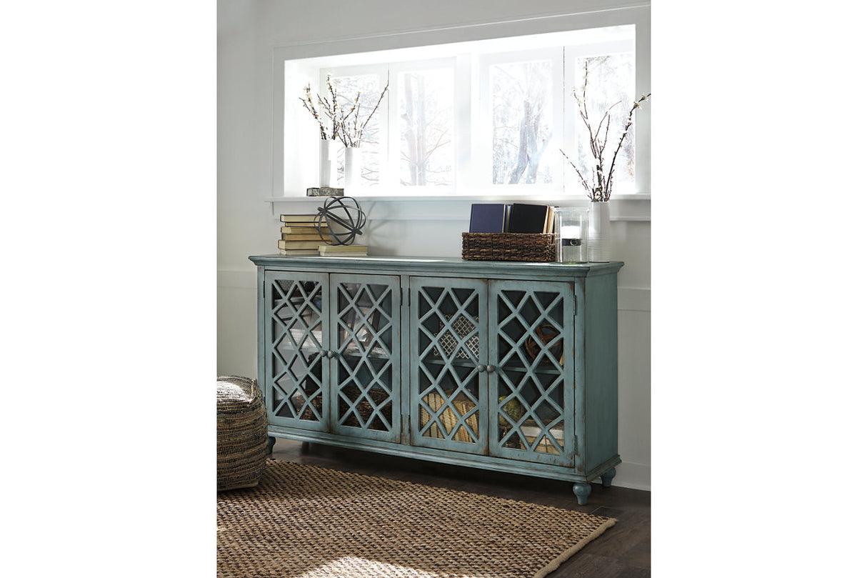 Mirimyn Antique Teal Accent Cabinet from Ashley - Luna Furniture