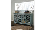 Mirimyn Antique Teal Accent Cabinet from Ashley - Luna Furniture