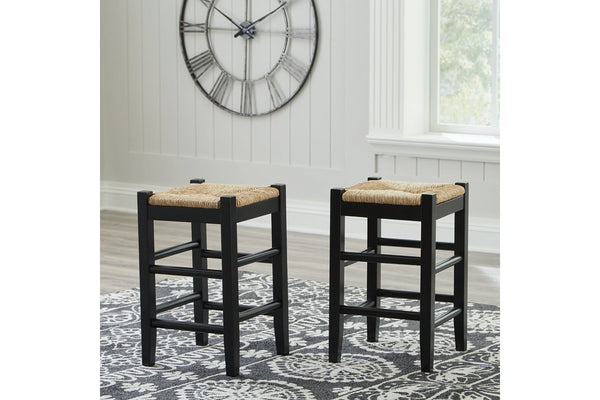 Mirimyn Black Counter Height Barstool, Set of 2