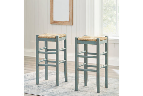 Mirimyn Teal Bar Height Barstool, Set of 2 from Ashley - Luna Furniture