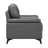 Mischa Dark Gray Top-Grain Leather Chair from Homelegance - Luna Furniture