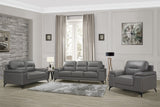 Mischa Dark Gray Top-Grain Leather Living Room Set from Homelegance - Luna Furniture