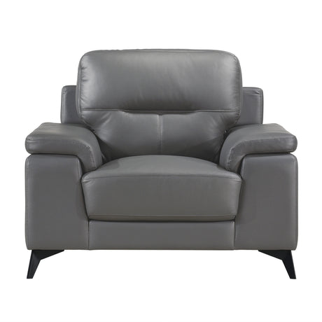 Mischa Dark Gray Top-Grain Leather Living Room Set from Homelegance - Luna Furniture