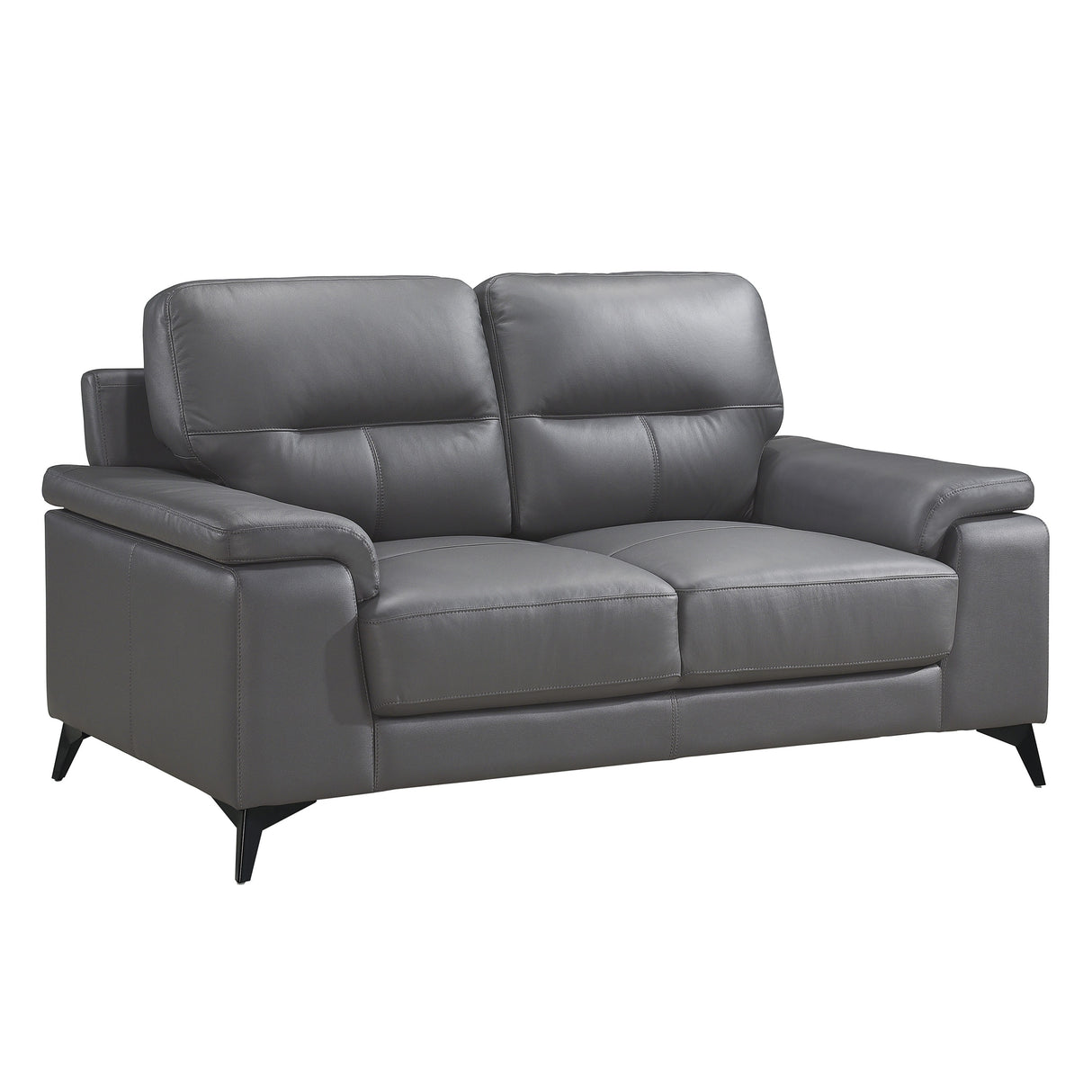 Mischa Dark Gray Top-Grain Leather Loveseat from Homelegance - Luna Furniture