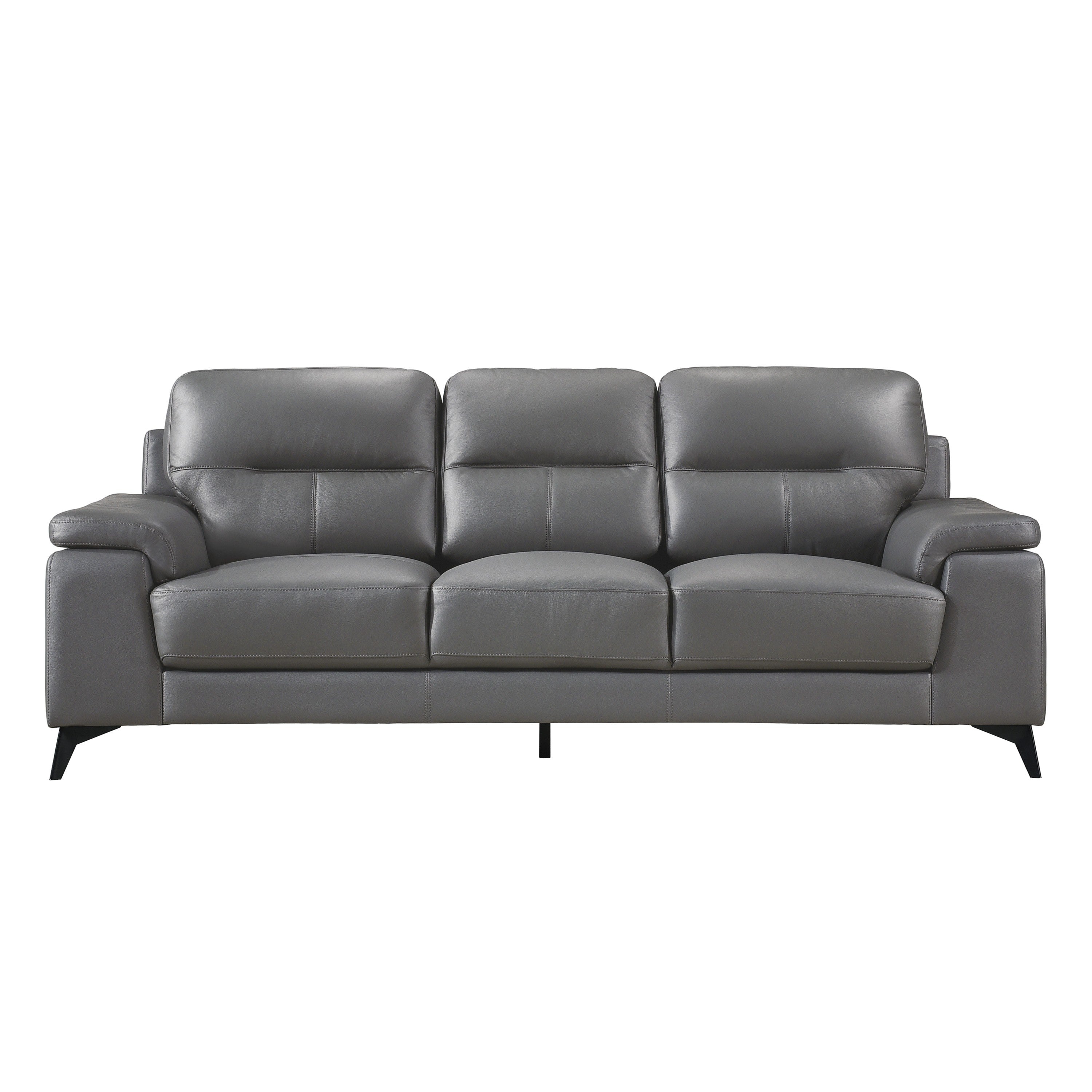 Mischa Dark Gray Top-Grain Leather Sofa - Luna Furniture