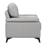 Mischa Silver Grain Top Grain Leather Chair from Homelegance - Luna Furniture