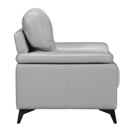 Mischa Silver Grain Top Grain Leather Chair from Homelegance - Luna Furniture