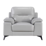 Mischa Silver Grain Top Grain Leather Living Room Set from Homelegance - Luna Furniture