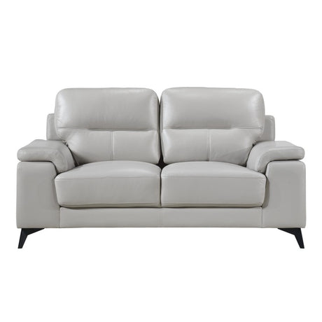Mischa Silver Grain Top Grain Leather Loveseat from Homelegance - Luna Furniture