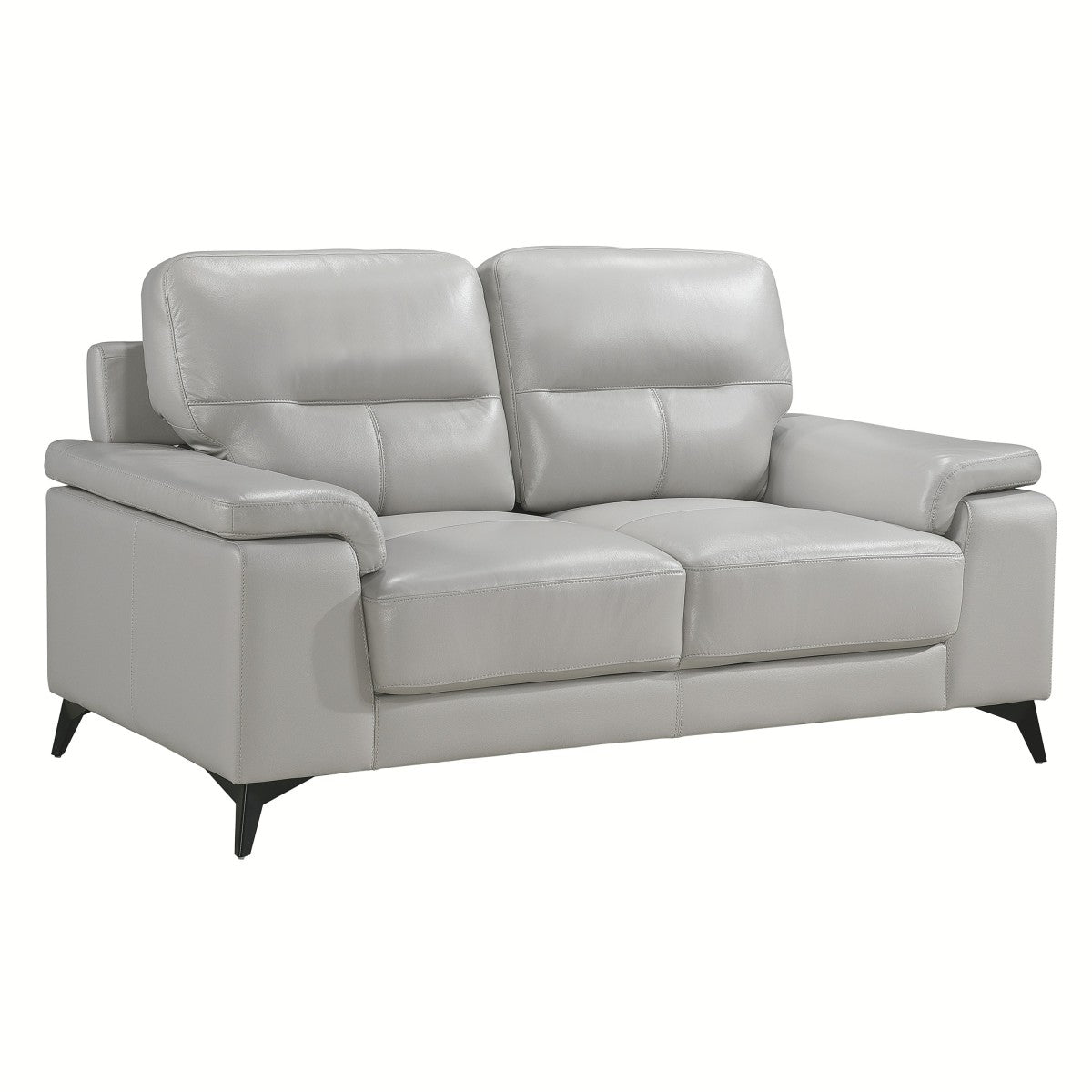 Mischa Silver Grain Top Grain Leather Loveseat from Homelegance - Luna Furniture
