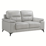 Mischa Silver Grain Top Grain Leather Loveseat from Homelegance - Luna Furniture