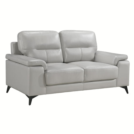 Mischa Silver Grain Top Grain Leather Loveseat from Homelegance - Luna Furniture