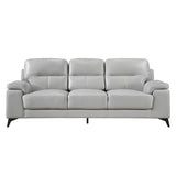Mischa Silver Grain Top Grain Leather Sofa from Homelegance - Luna Furniture
