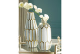 Mohsen Gold Finish/White Vase from Ashley - Luna Furniture