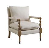 Monaghan Beige Upholstered Accent Chair with Casters from Coaster - Luna Furniture