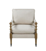 Monaghan Beige Upholstered Accent Chair with Casters from Coaster - Luna Furniture