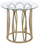 Monett Chocolate Chrome and Clear Round End Table from Coaster - Luna Furniture