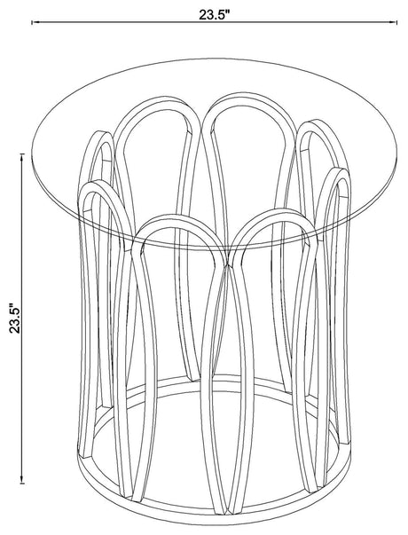 Monett Chocolate Chrome and Clear Round End Table from Coaster - Luna Furniture