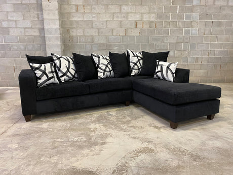 Monroe Black RAF Sectional from Happy Homes - Luna Furniture