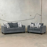 Monroe Charcoal Sofa and Loveseat from Happy Homes - Luna Furniture