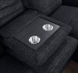 Monterey Ebony Chenille Reclining Sectional with Right Chaise from Homelegance - Luna Furniture